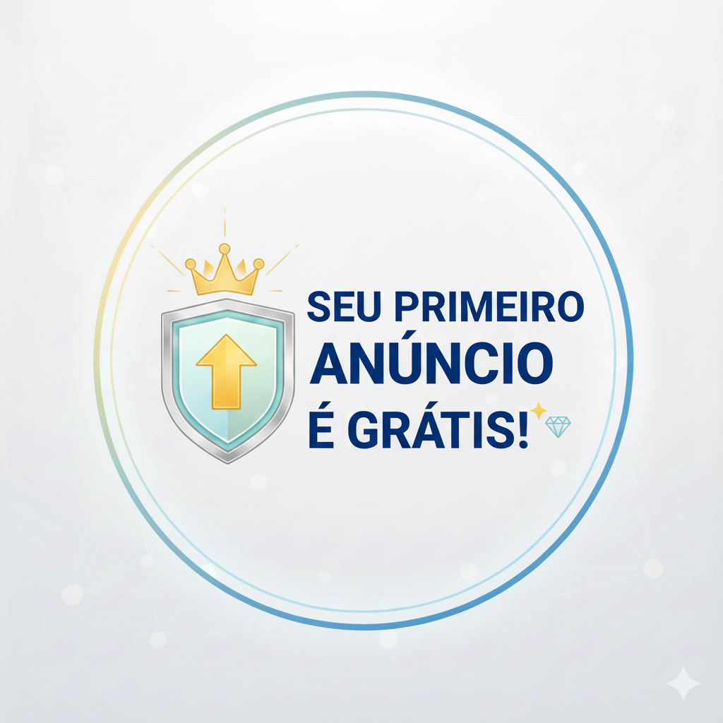 Anúncio promocional oferecendo primeiro anúncio grátis